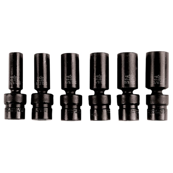 Flex Deep Impact Socket Set, 3/8"Dr, 6pcs.